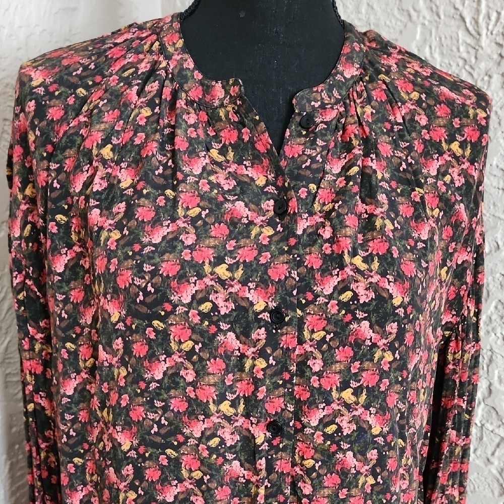 Floral Black and Pink Women's Top - Picture 2 of 5